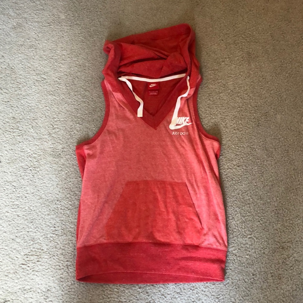 Red Nike Sleeveless Racerback Hoodie